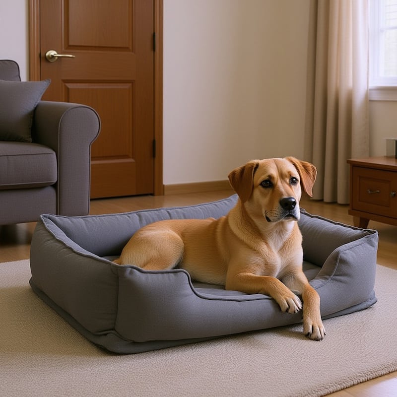 Textured Plush Rectangle Pet Bed