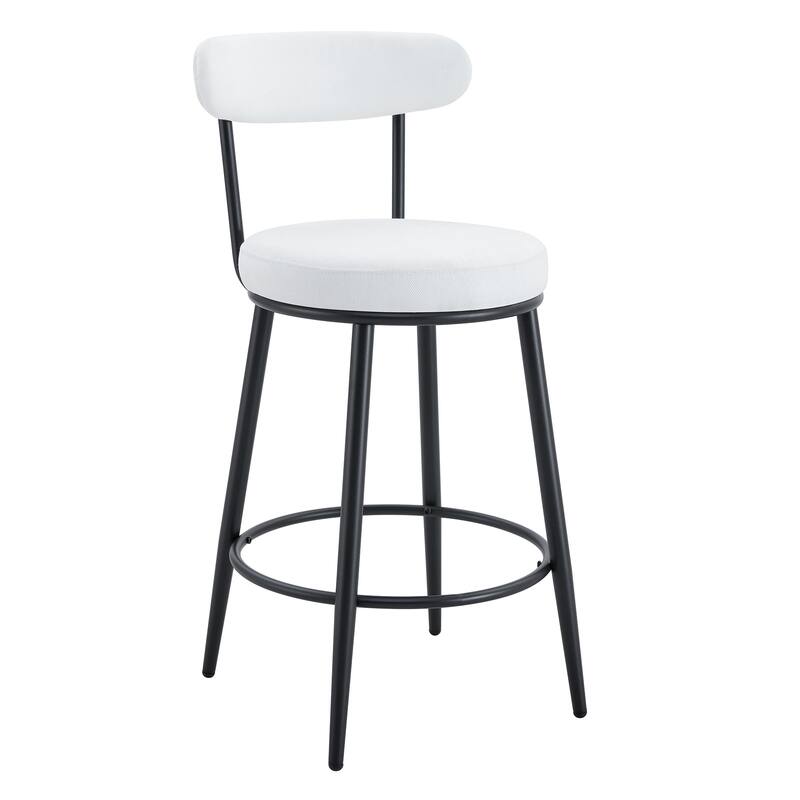 Two Sets of High Leg Bar Chairs with Black Metal Legs
