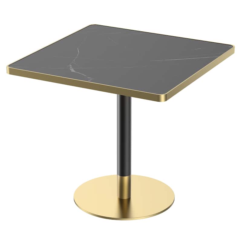 Square Modern Dinning Table 31.5 inches Bistro Table Tulip Table with Faux Marble top - Light Slate Grey