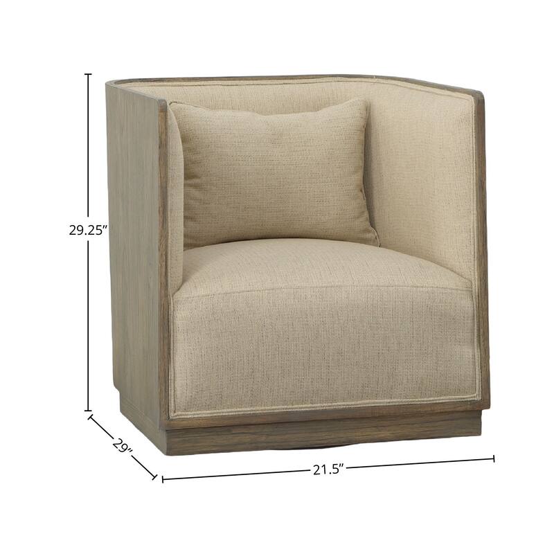 Wittman Upholstered Swivel Chair, Linen