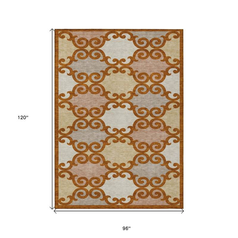 HomeRoots Trellis Transitional Rectangle Outdoor Rug