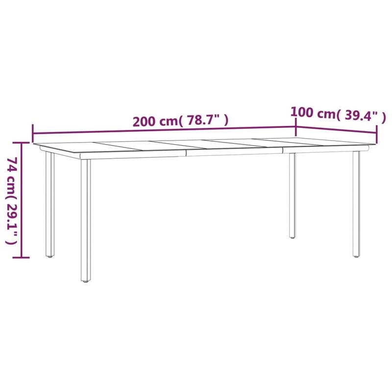 vidaXL Patio Dining Set Outdoor Dining Table and Chair Poly Rattan and Steel