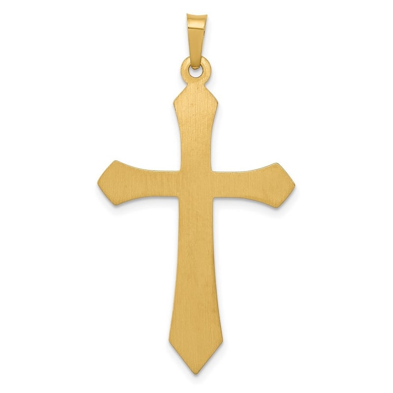 Curata 14k Yellow Gold 18" 32.75x21.9mm Polished Beveled Passion Cross Necklace