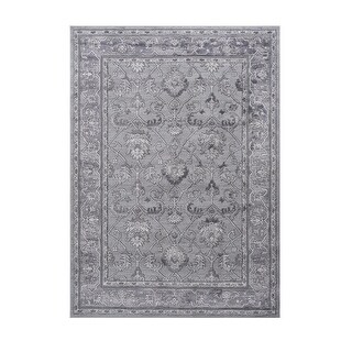 LOOM & LUXE Collection Grey/Oriental Non-Shedding Area Rug