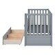 preview thumbnail 8 of 16, Toddler Bed Crib with Safety Guardrail and Drawers and 3 Height Options for Boys Girls, Wooden Slat Support Easy Assembly, Gray