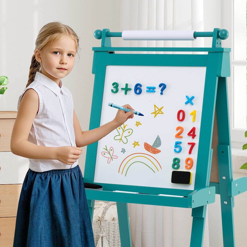 Costway Foldable Easel for Kids 3-in-1 Double-sided Art Easel with - See Details