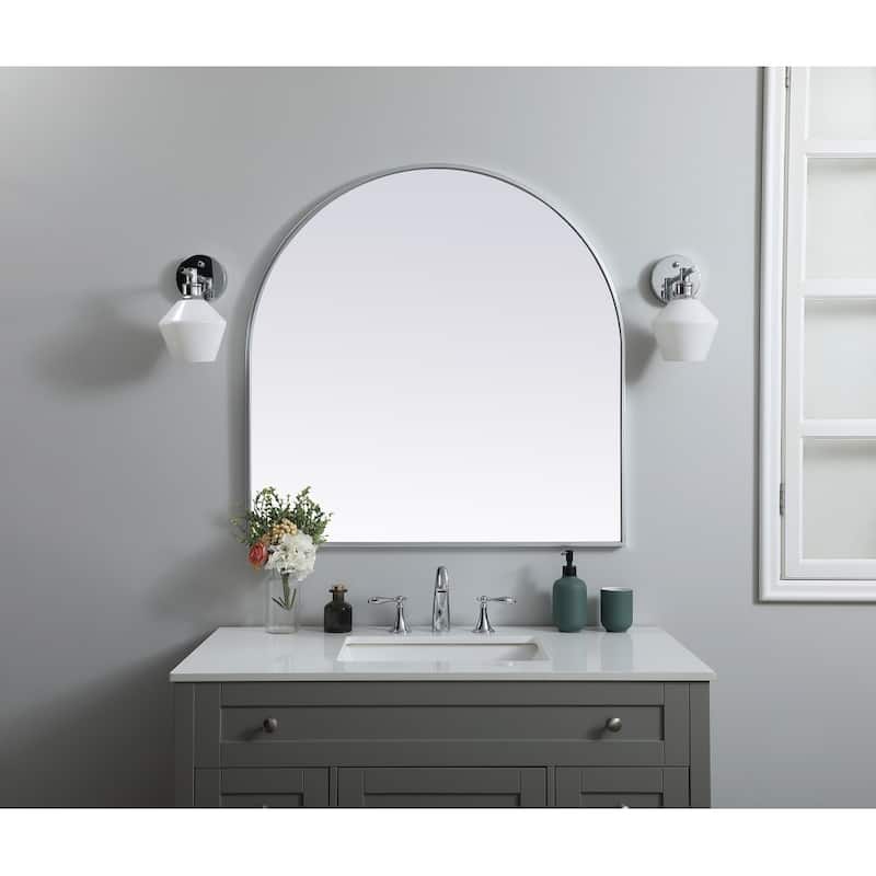 Indigo Home Metal Frame Arch Mirror 36x36 Inch