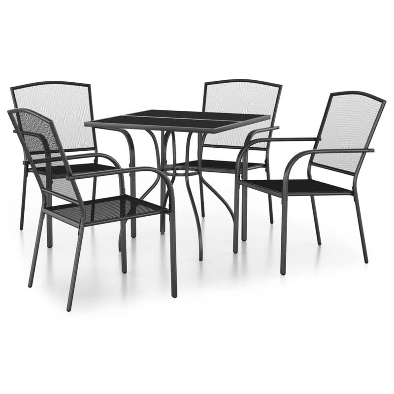 vidaXL Garden Dining Set Anthracite Steel