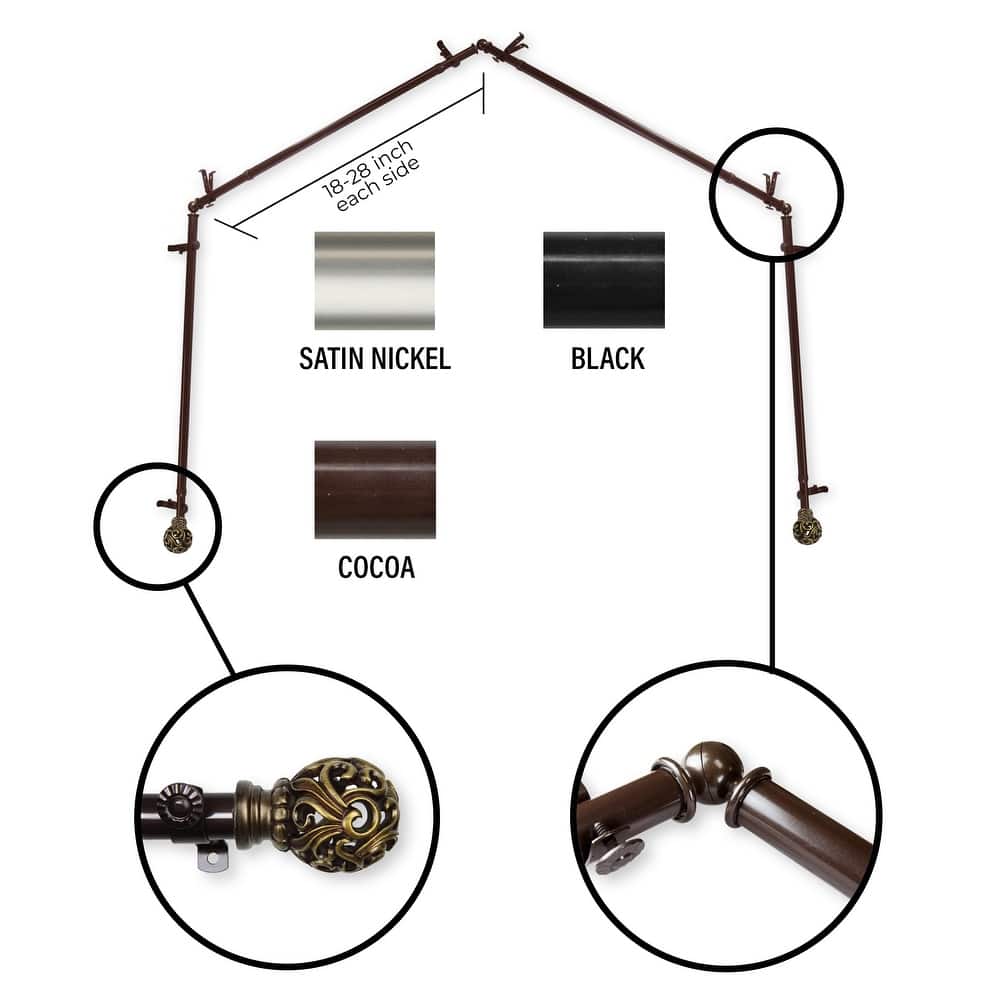 InStyleDesign Stella 4-Sided Bay Window Curtain Rod