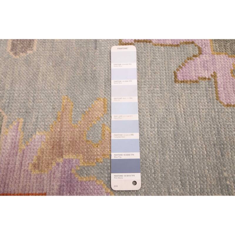 ECARPETGALLERY Hand-knotted Modern Oushak Light Denim Blue Wool Rug - 8'11 x 11'7