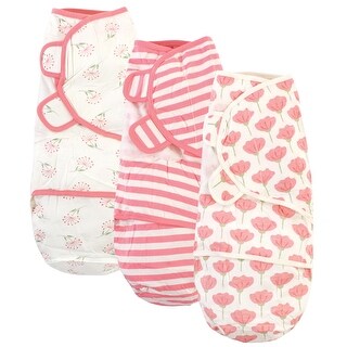 Touched by Nature Baby Girl Organic Cotton Swaddle Wraps, Tulip, 0-3 Months - Tulip - 0-3 Months