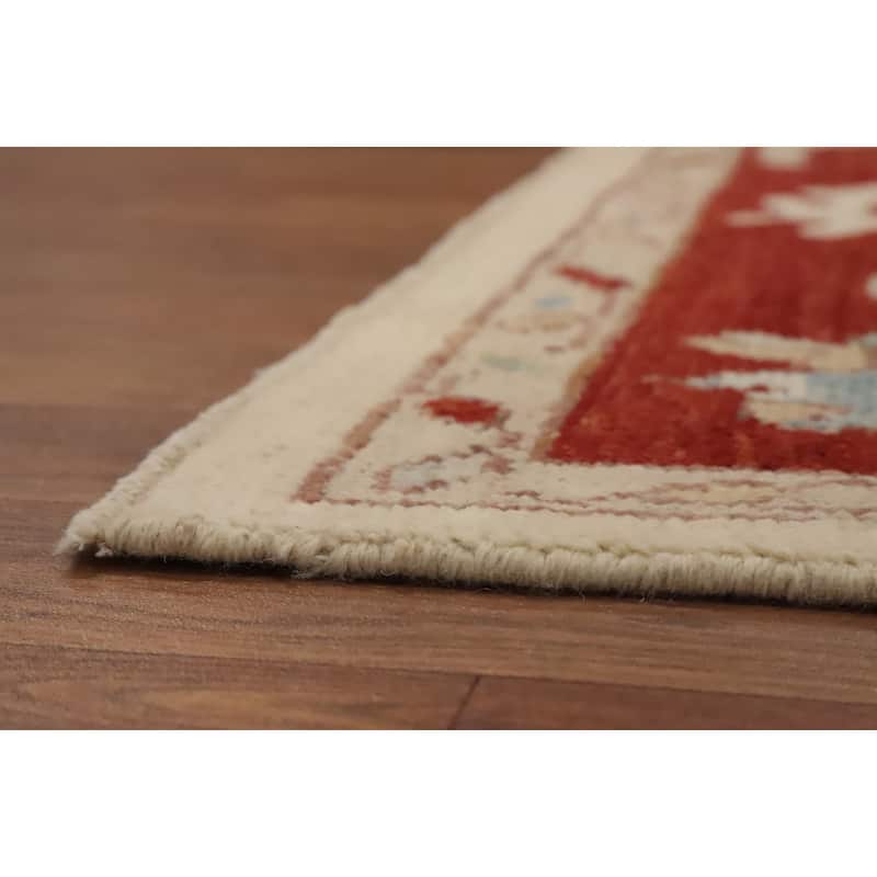 Hand Knotted Oriental 100% Wool Carpet Transitional Floral Beige & Ivories Oushak Area Rug - 9' 0'' X 6' 2''