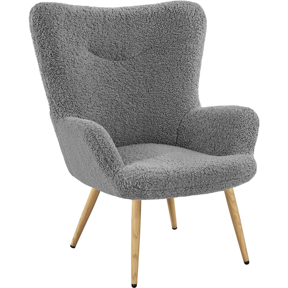 Yaheetech Modern Boucle Accent Chair With Wood-tone Metal Legs - 27"'×28'"×38.5'"
