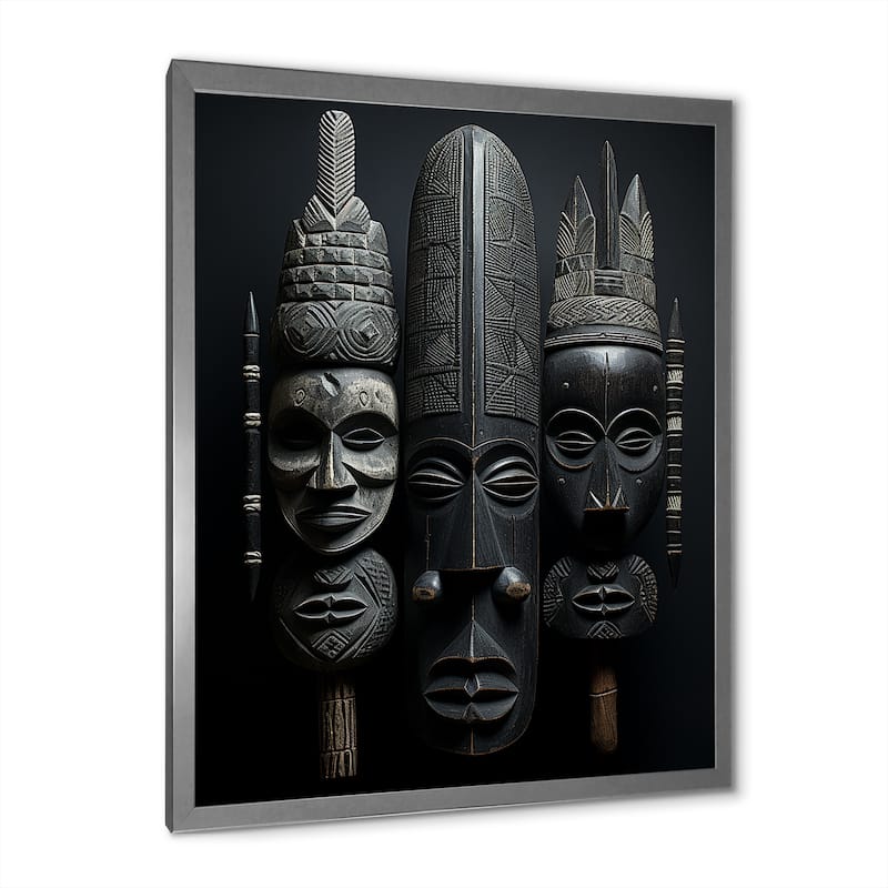 Designart "African Mask" African American Art Framed Wall Art Prints