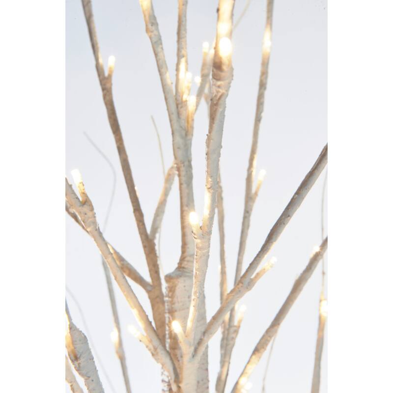 6.75' Pencil Birch Artificial Christmas Tree Warm White LED Lights - 6.5 Foot