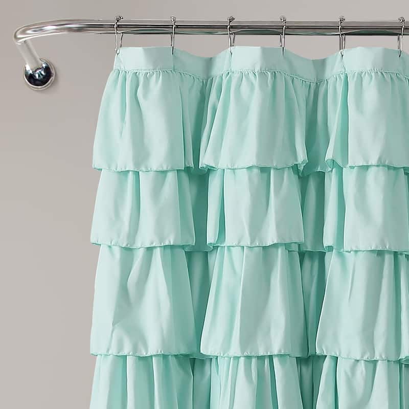 Lush Decor Ruffled Solid Color Shower Curtain