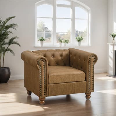 Upholstered Sofa w/ high-tech Fabric Surface/Chesterfield Tufted