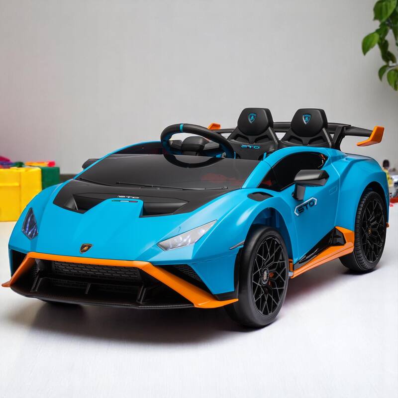 24V Licensed Lamborghini Ride-On Car for Kids with Drift Mode, Bluetooth Music, LED Lights, Remote Control -Electric Toy Vehicle