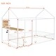 preview thumbnail 2 of 14, Metal Full Size Kids Bed House Bed with Desk,Shelves,Power Outlets and USB Ports