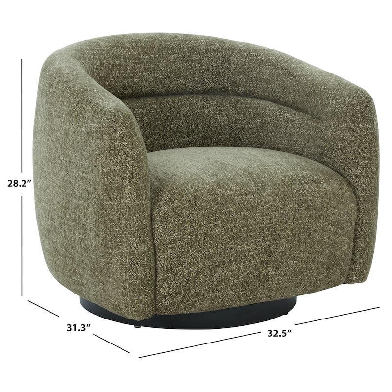 SAFAVIEH Couture Kellybryn Chenille Swivel Chair - 33"W x 31"D x 28"H