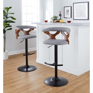 Carson Carrington Viby Adjustable Bar Stool with Rounded T Footrest (Set of 2)