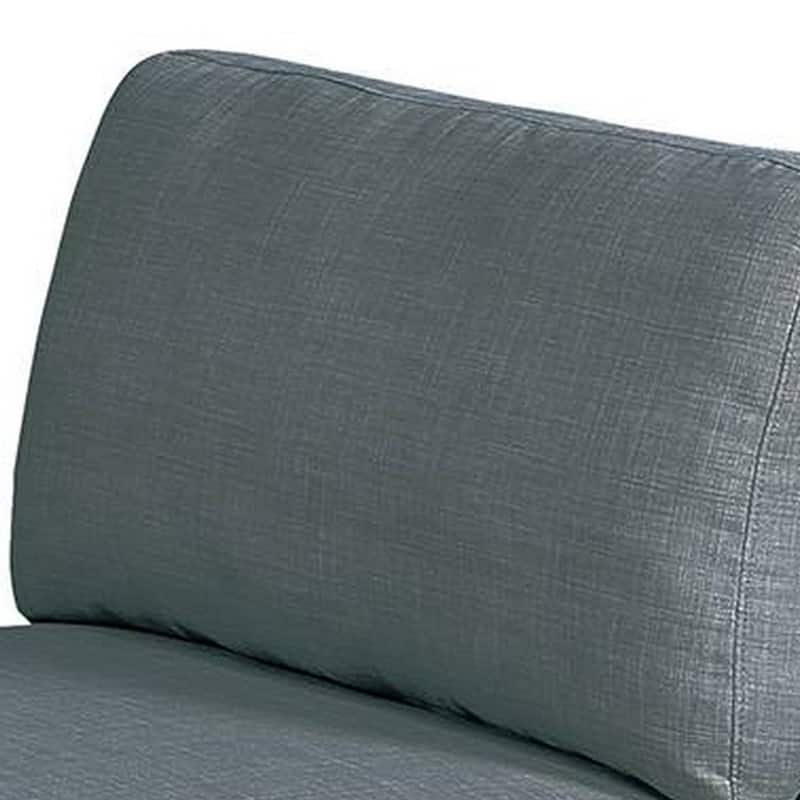 Gimy 37 Inch Modular Armless Sofa Chair, Gray Dorris Upholstery, Wood