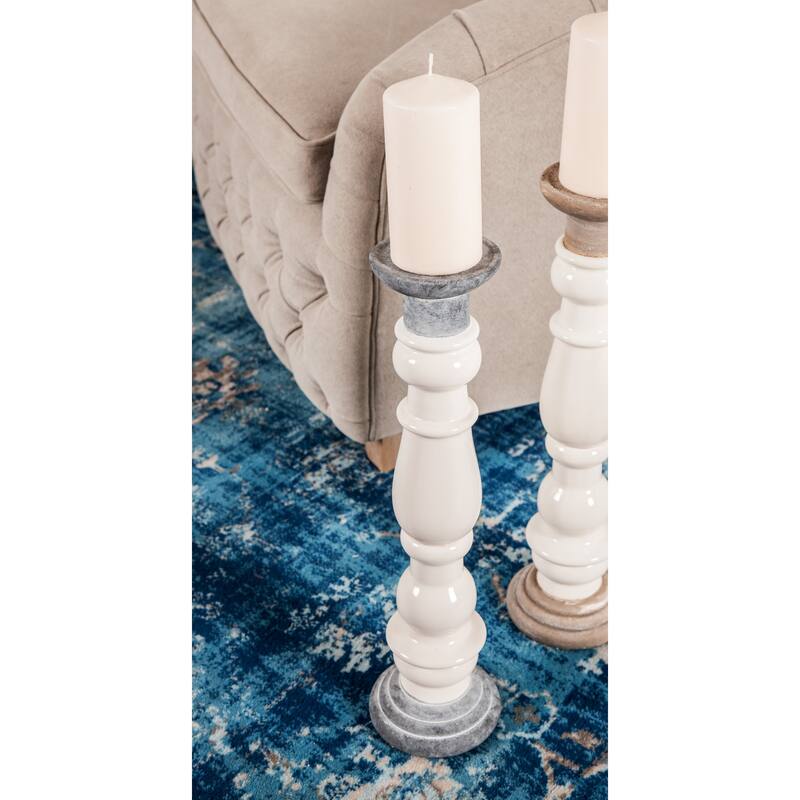 Stoneware Country Candle Holder (Set of 2) - S/2 16", 20"H
