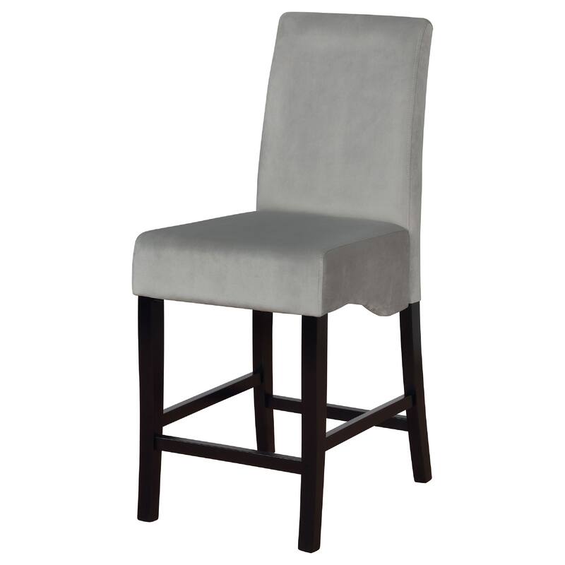 Tela 7pc Counter Height Dining Set, Black Wood Table, 6 Gray Chairs