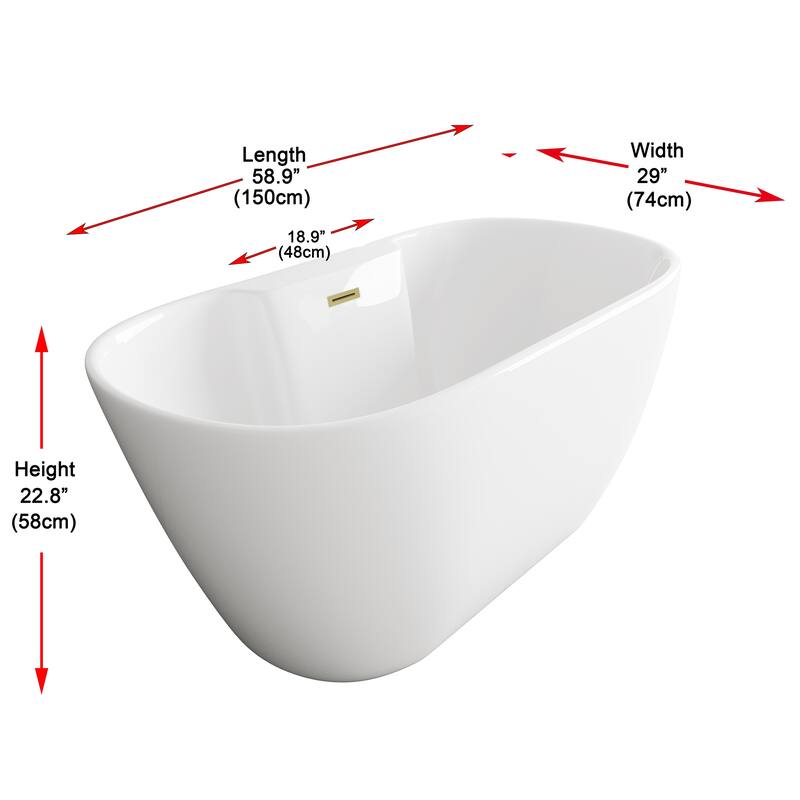 Nicolette Bathtub in Glossy White