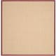 preview thumbnail 83 of 109, SAFAVIEH Natural Fiber Carmit Casual Border Sisal Rug 6' Square - Maize/Burgundy - Square