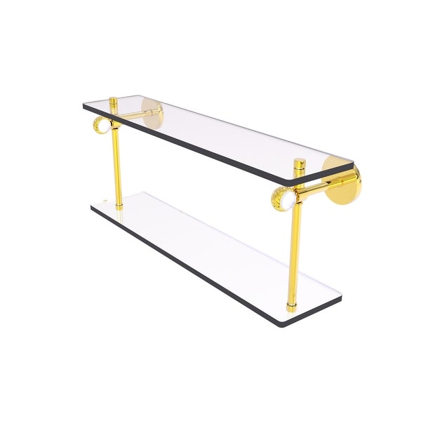 Allied Brass Clearview Collection Two Tiered Glass Shelf with Twisted Accents