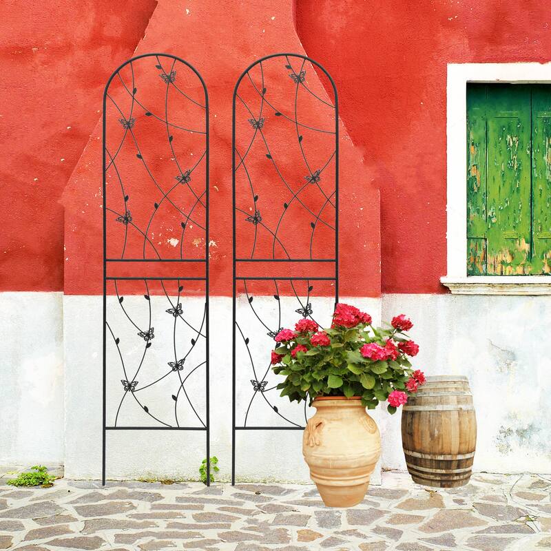 2 Pack Metal Garden Trellis Rustproof Trellis for Climbing Plants Outdoor Flower Support