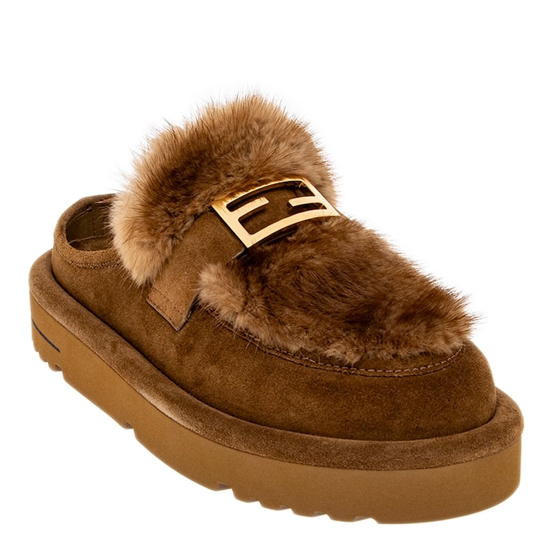 Fendi Après Chic Suede Sabots - 35 EU