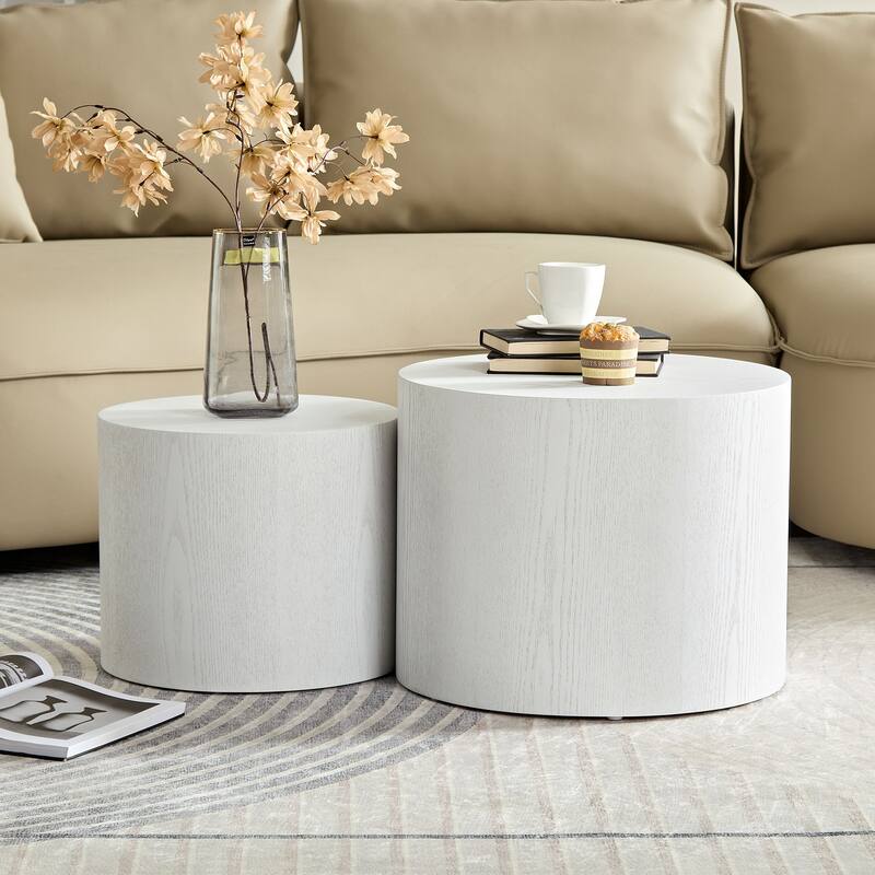 MDF Round Side Table Coffee Table Nesting Table set of 2