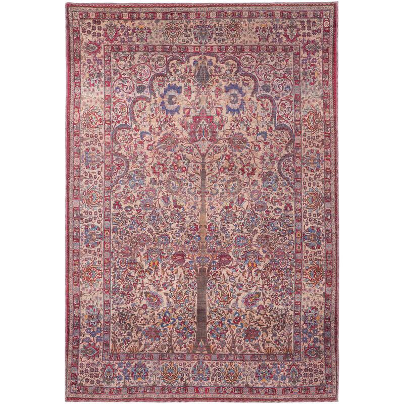 Birchlawn Power Loomed Oriental Area Rug - 7'-10" x 9'-10" - Beige/Pink/Ivory