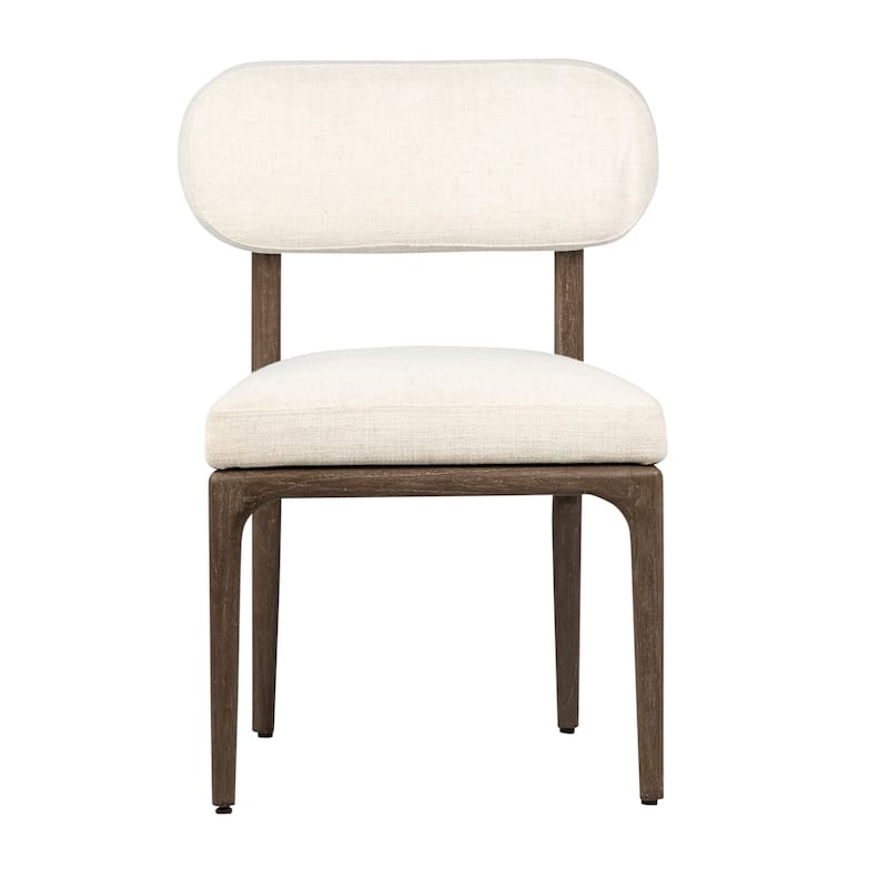 Omarion Cotton Blend Upholstered Dining Chair, Off-White