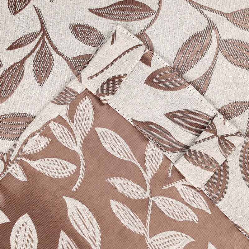 Superior Leaves Machine Washable Room Darkening Curtains with Back Tabs, Set of 2