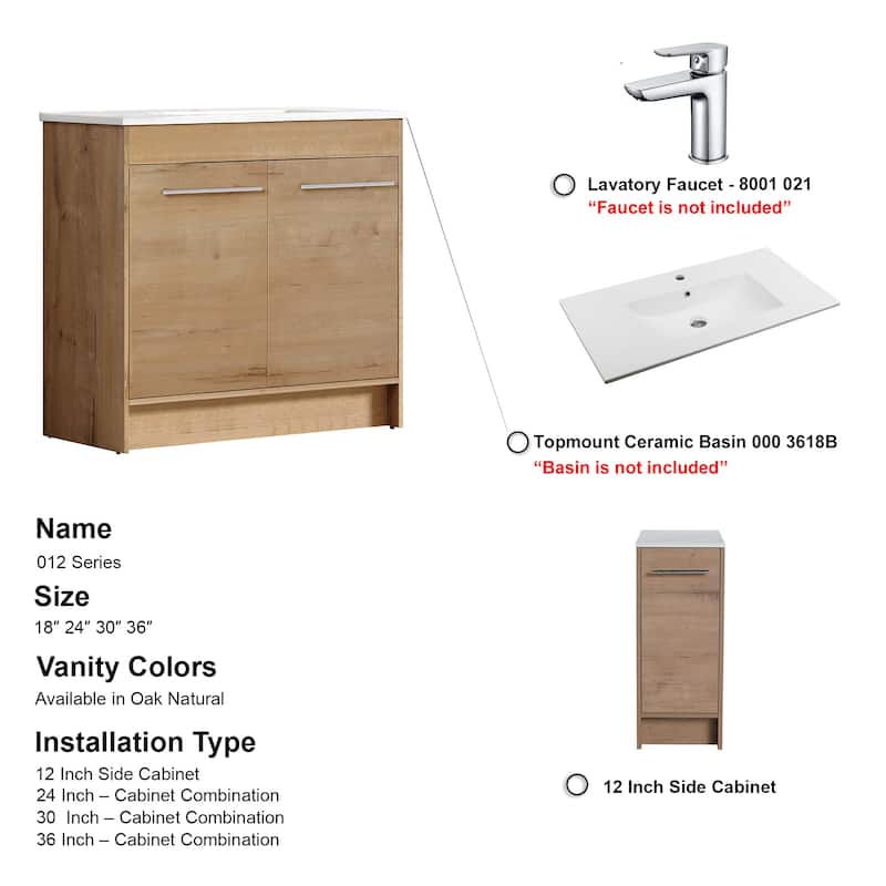 Kay Oak Natural Vanity Kit (Assembly Required)