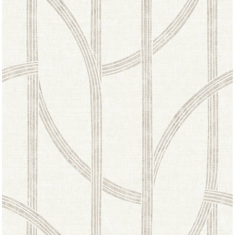 A-Street Prints Harlow Champagne Curved Contours Wallpaper