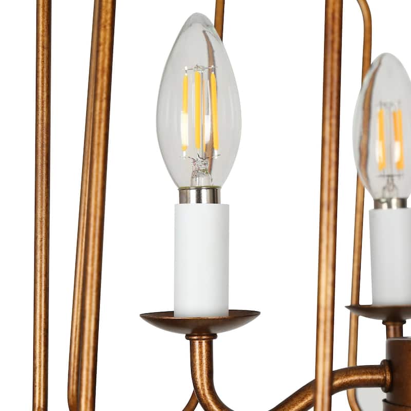 Mid-century Modern French Country 4-light Drum Ceiling Lights Wheel Semi-flush Mount Lights - D 13.8" x H 16.9"