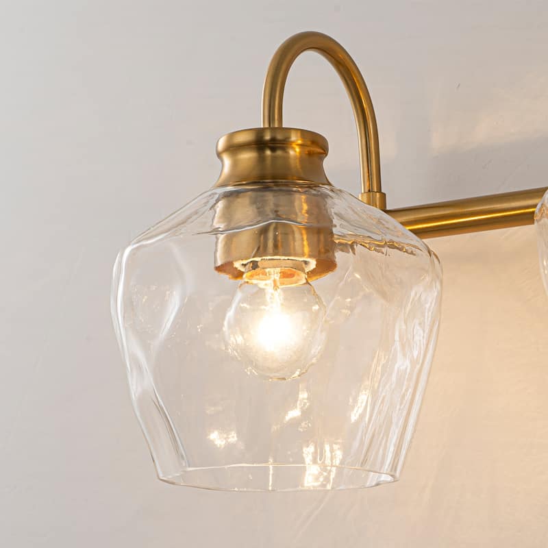 Modern 3/4-lights Bathroom Dimmable Vanity Lights Wall Sconces with Glass Shade