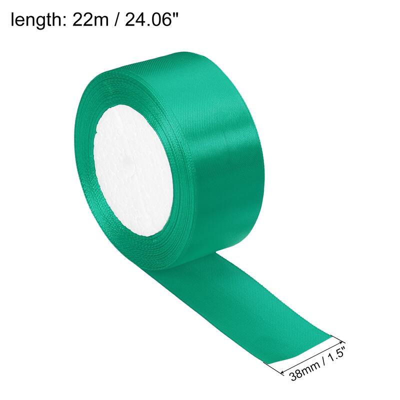 Satin Ribbon Double Face Crafts Roll for Party DIY Wrapping Decoration - Cyan