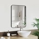 preview thumbnail 14 of 31, Mirror Trend Round Flat Metal-framed Wall Mirror Matte Black(22x30)