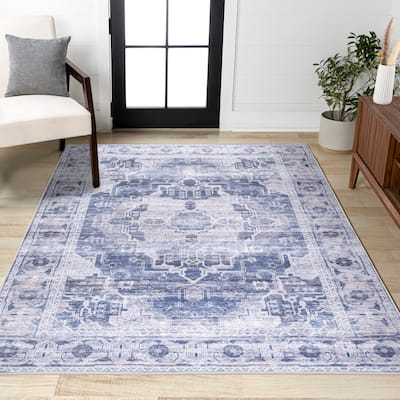 JONATHAN Y Dalyan Ornate Medallion Machine Washable Area Rug