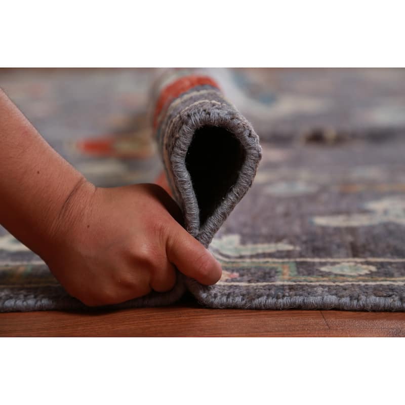 Hand Knotted Oriental 100% Wool Carpet Transitional All-Over Greys & Charcoal Oushak Area Rug - 10' 0'' X 8' 3''