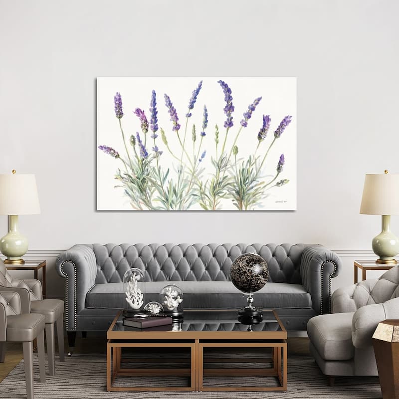 iCanvas "Floursack Lavender V on Linen" by Danhui Nai Canvas Print