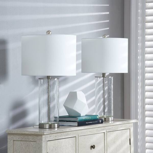 23.75" Clear Glass Table Lamp Set (Set of 2) - 13*13*23.75