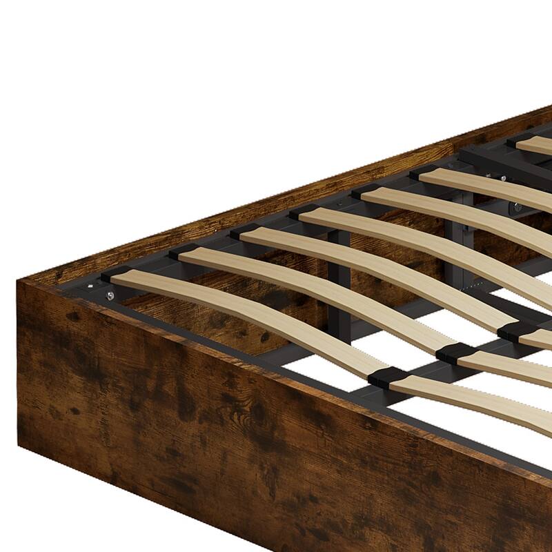 Moasis Lift-Up Storage Bed Frame with Charging Station & Storage Headboard