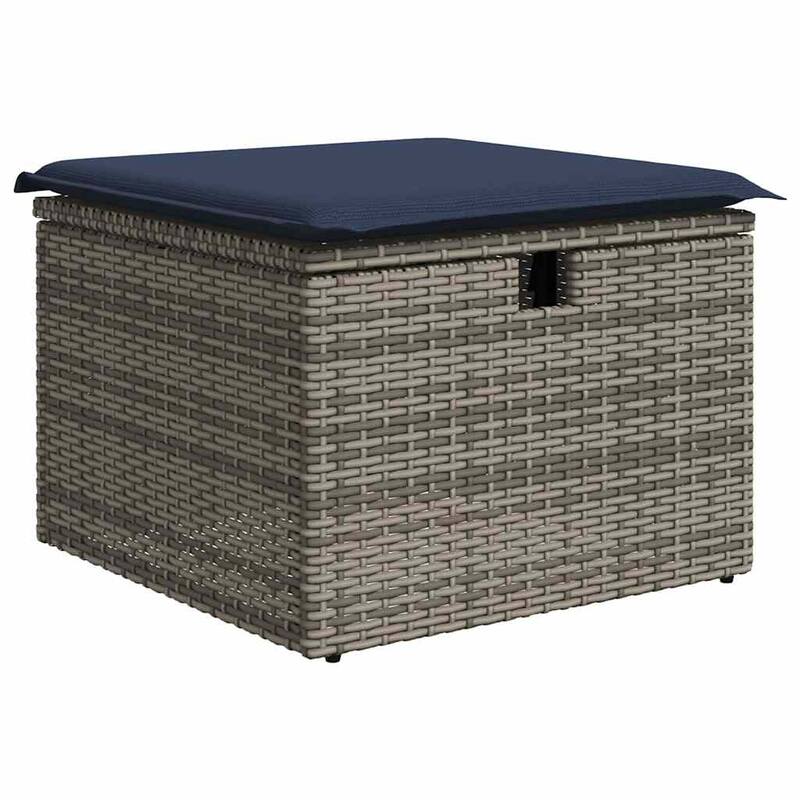 vidaXL Patio Sofa Set with Cushions Sectional Couches 7 Piece Poly Rattan - 24.4 x 24.4 x 27.2