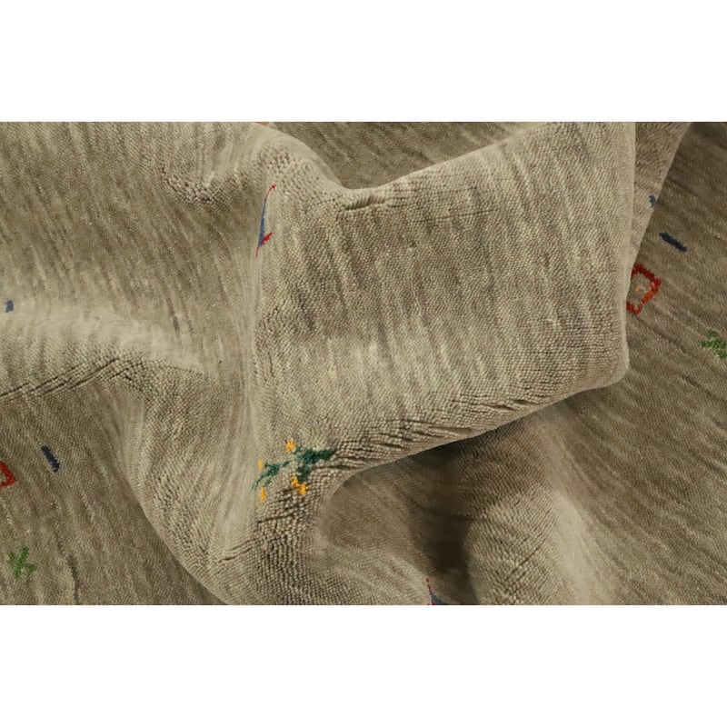 Hand Knotted Oriental 100% Wool Carpet Tribal Animal Pictorial Beige & Ivories Gabbeh Area Rug - 5' 4'' X 3' 0''
